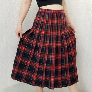 1970s Barclay Square tartan midi skirt